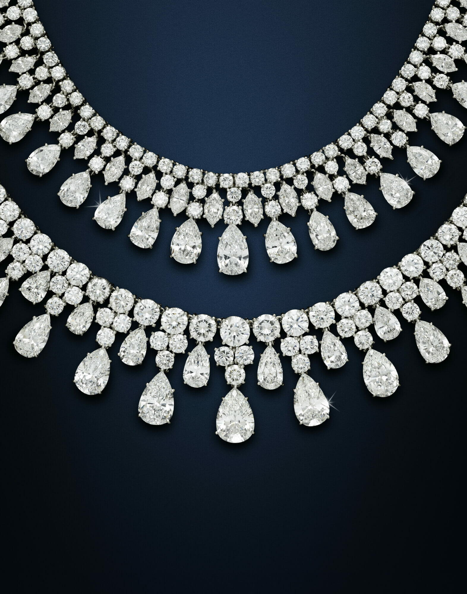 Two important diamond necklaces by Harry Winston, sold at a Bonhams New York auction