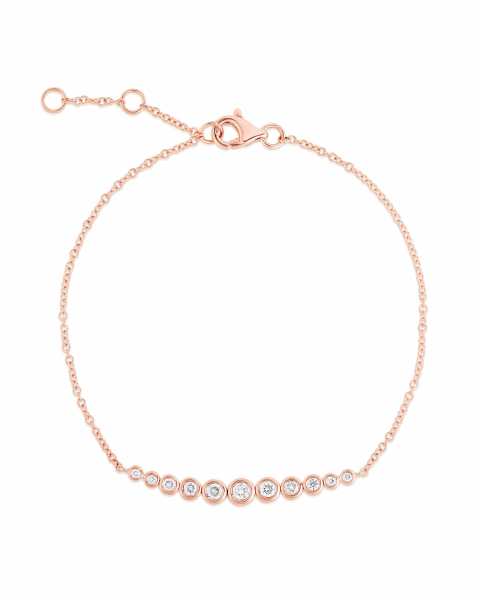 Bracelets Graduated en Diamants Sertis Clos sur Chaînette Souple