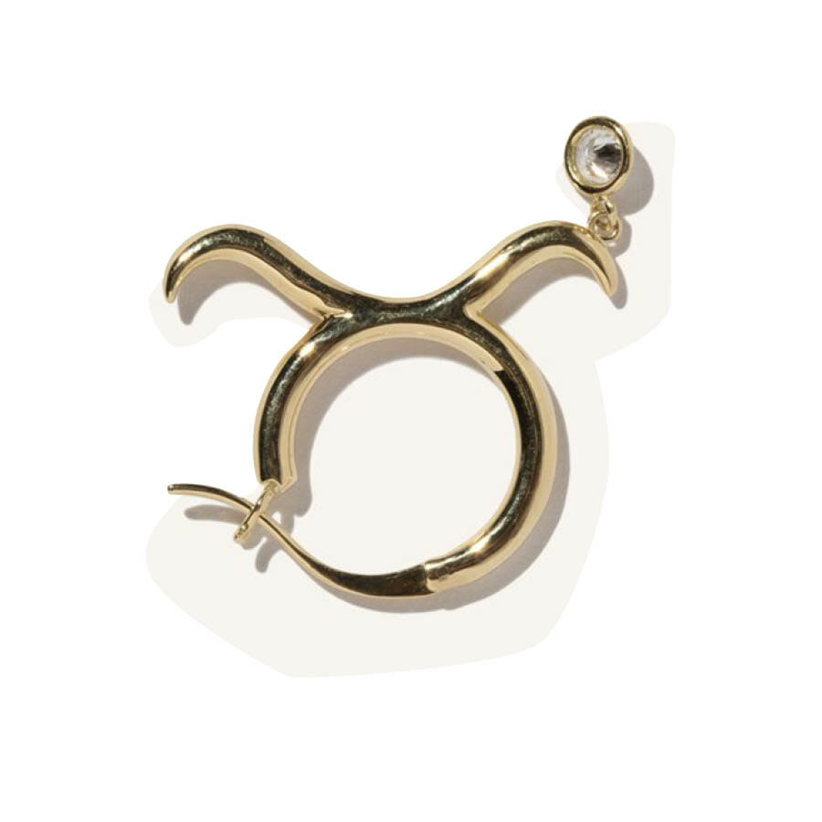 Milamore Taurus Zodiac diamond earring