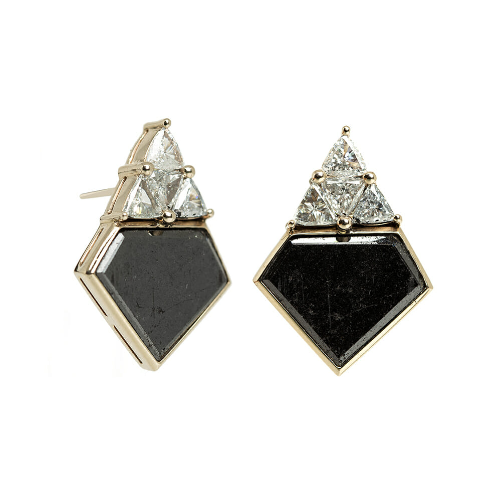 Gender Free Ara Vartanian black and white diamond earrings