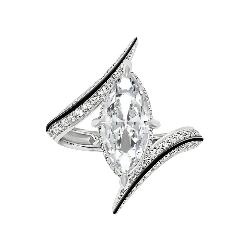 Marquise Cut Knife-Edge Solitaire Engagement Ring | Style 1113