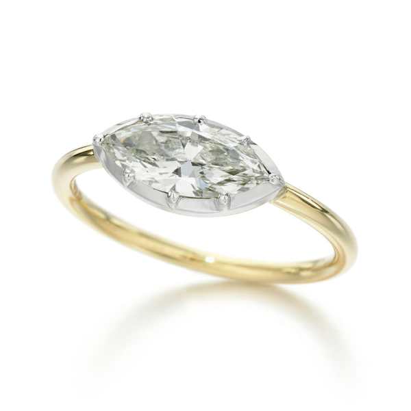 Signature Marquise Diamond Button Back Ring