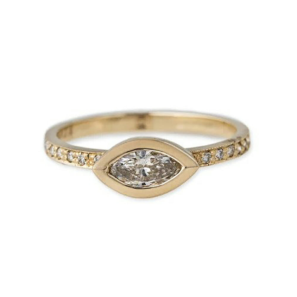 Pave Marquise Diamond Ring