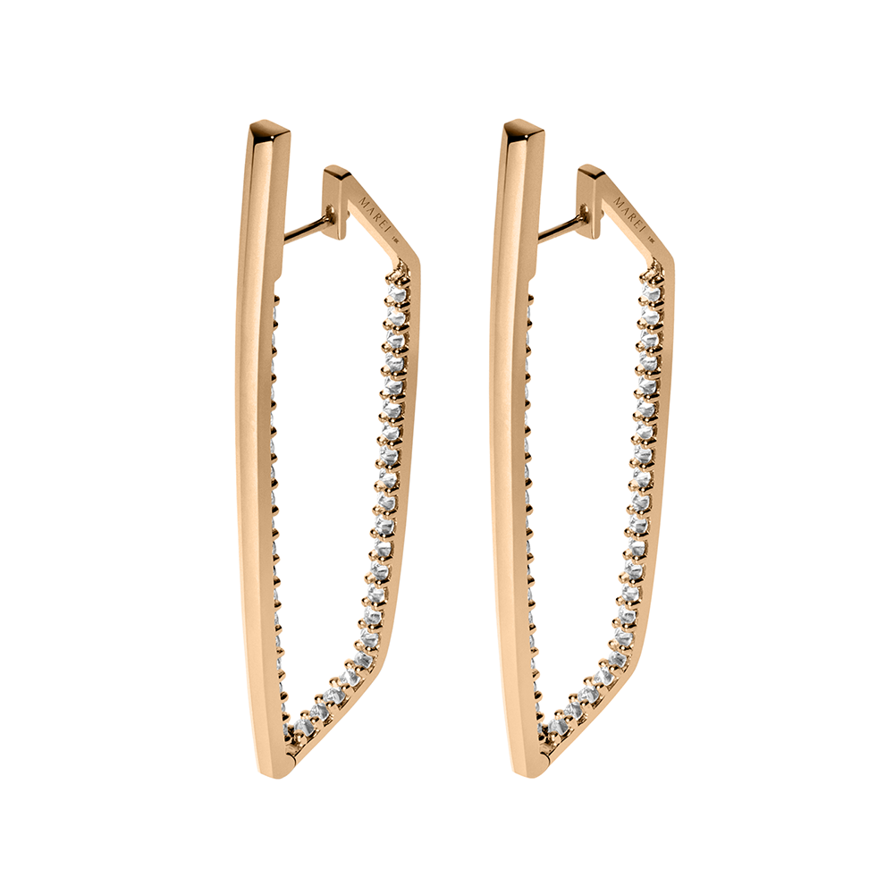 Lilith Pavè Diamond Studded Hinged Hoop Earrings