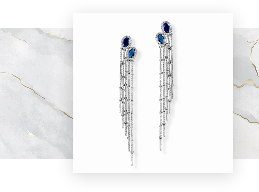 Diamond and aquamarine earrings