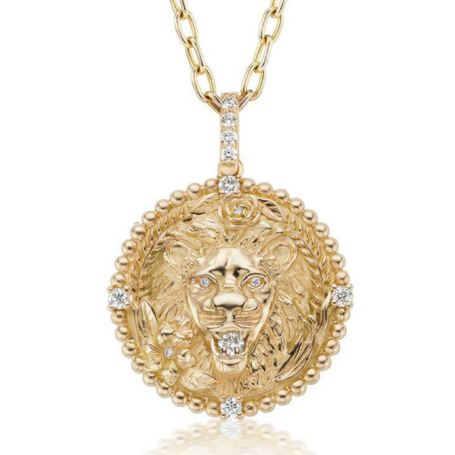 Classic Leo zodiac medallion