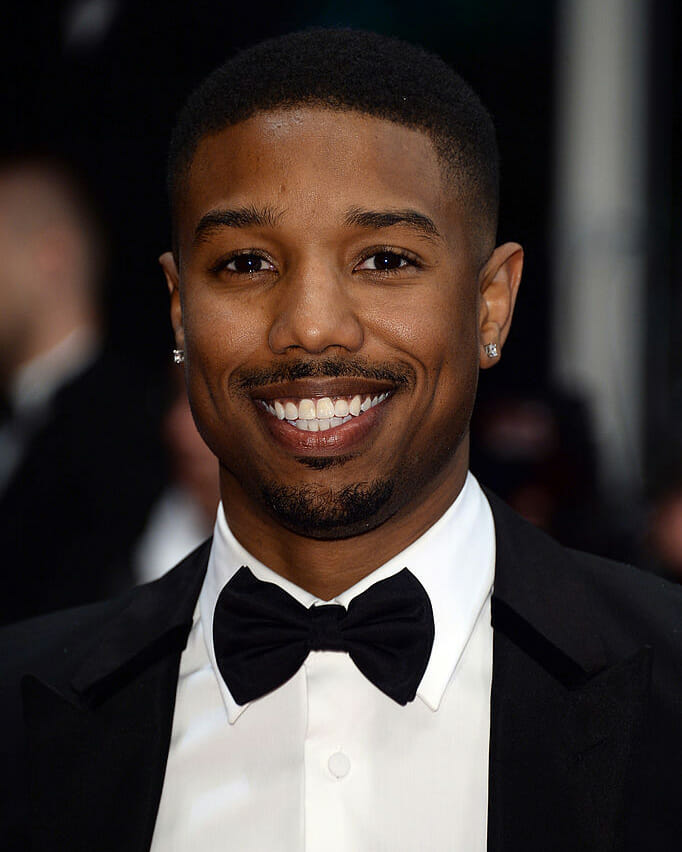 Michael B. Jordan looks handsome in bright red double-breasted