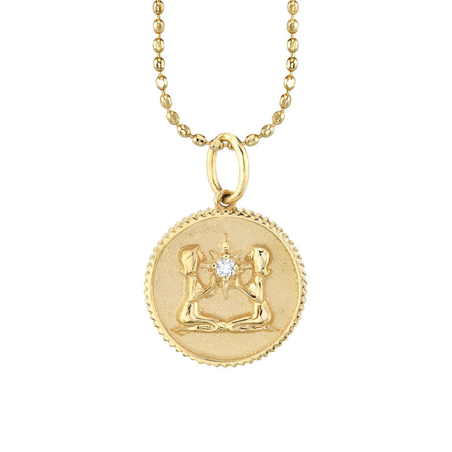 Gold & Diamond Small Zodiac Medallion Necklace