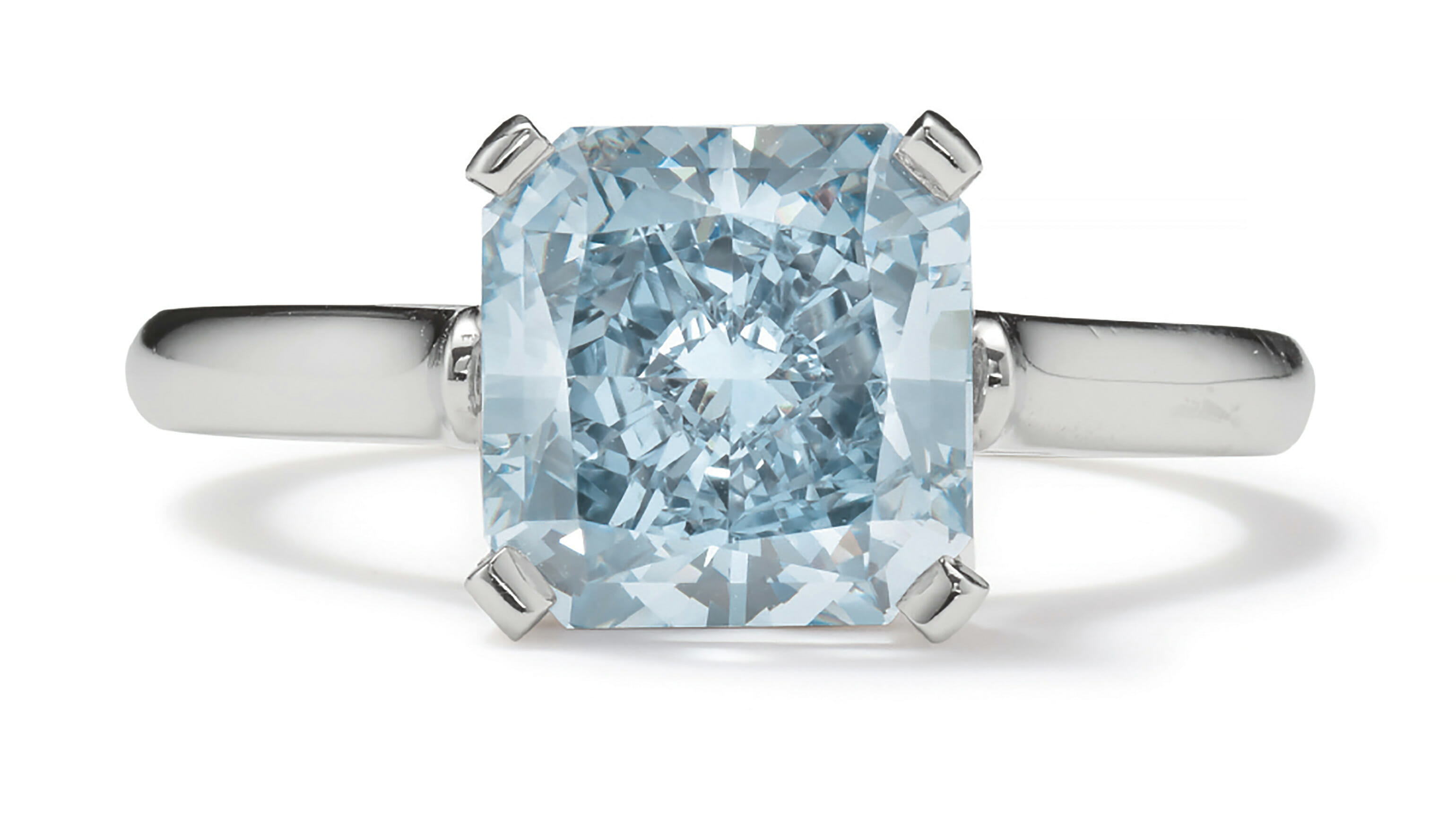 Phillips Tiffany fancy diamond and platinum ring.