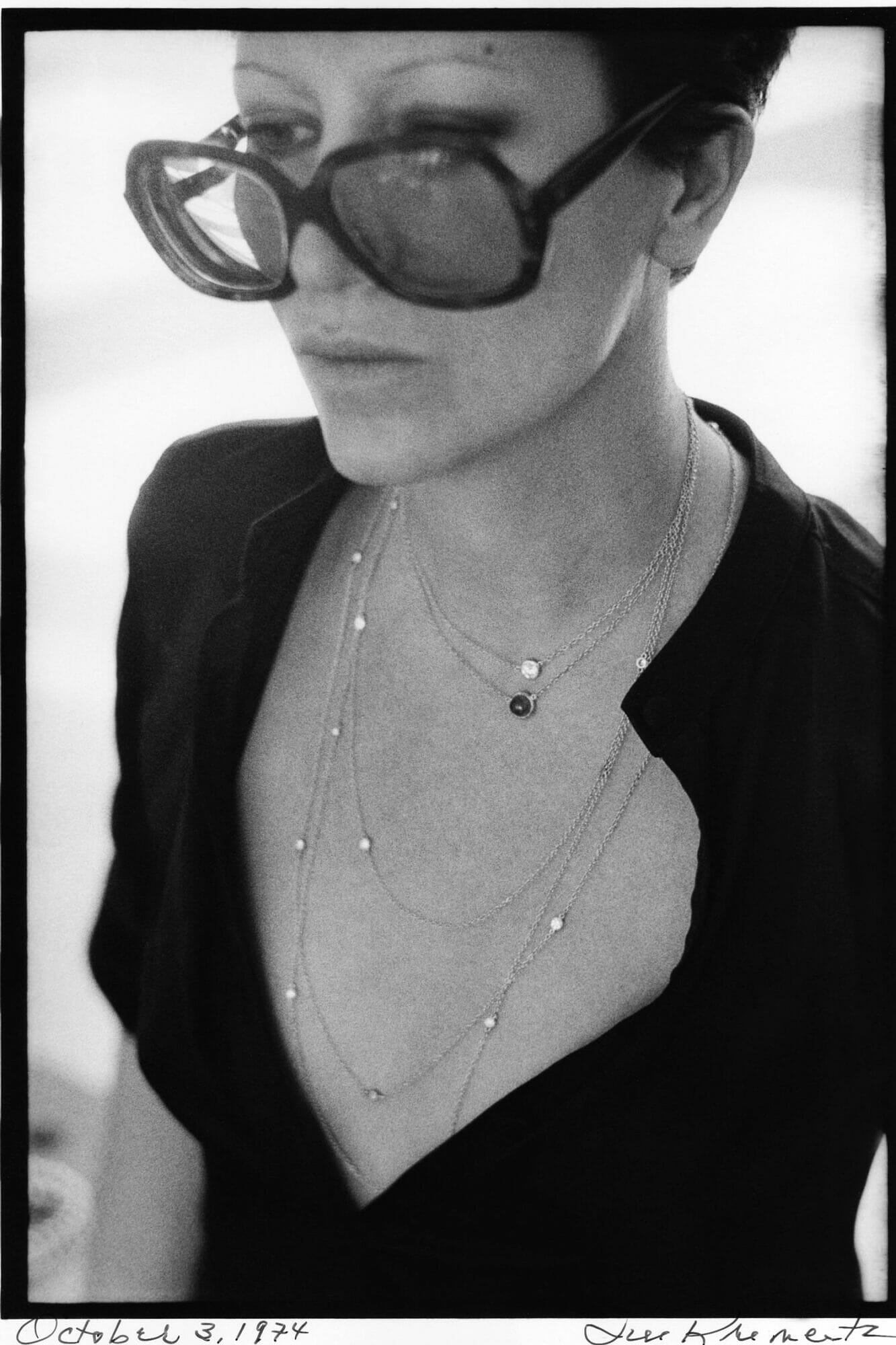 Elsa Peretti wearing Tiffany’s Diamond by the Yard jewelry