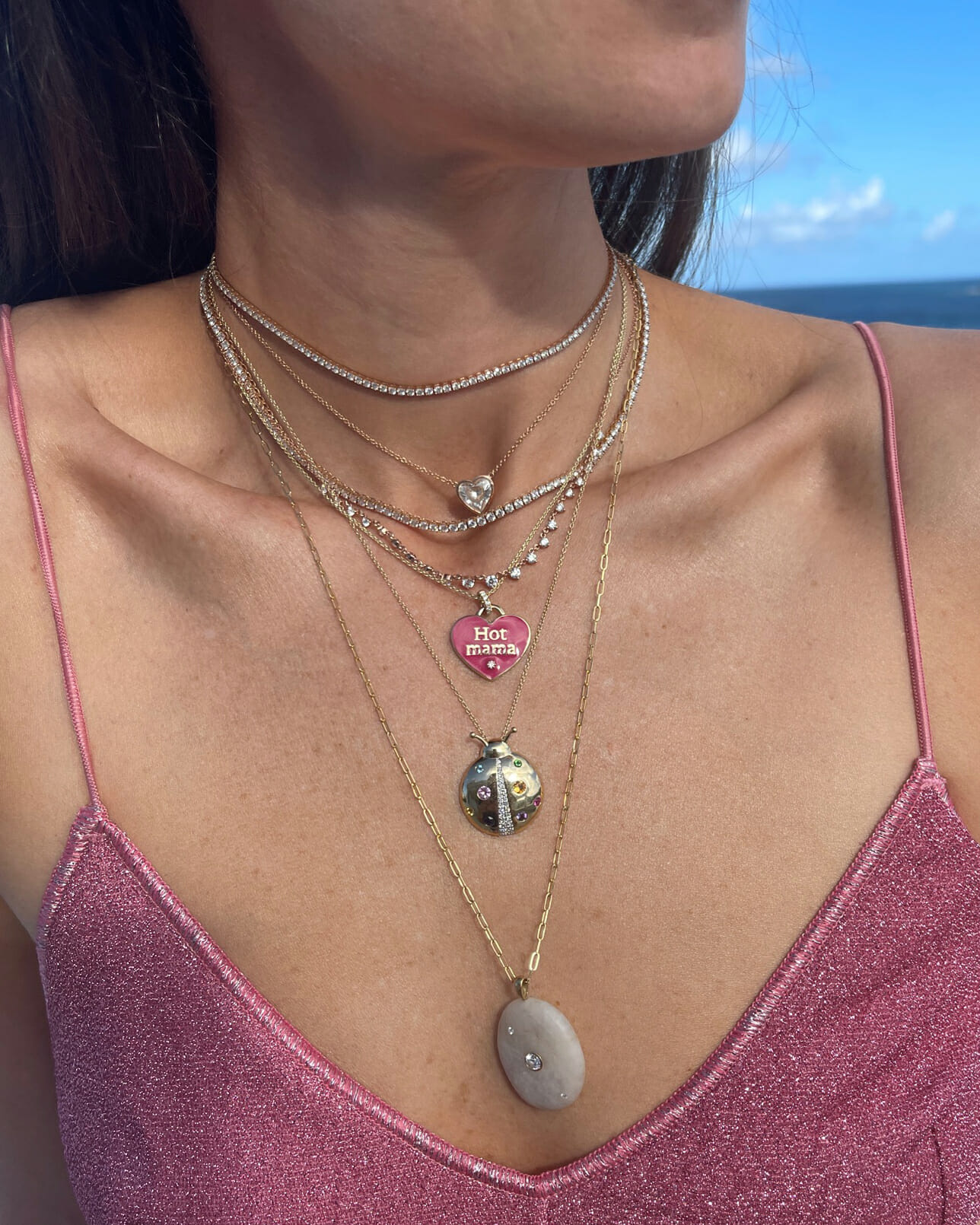 Stephanie Gottlieb layered necklaces