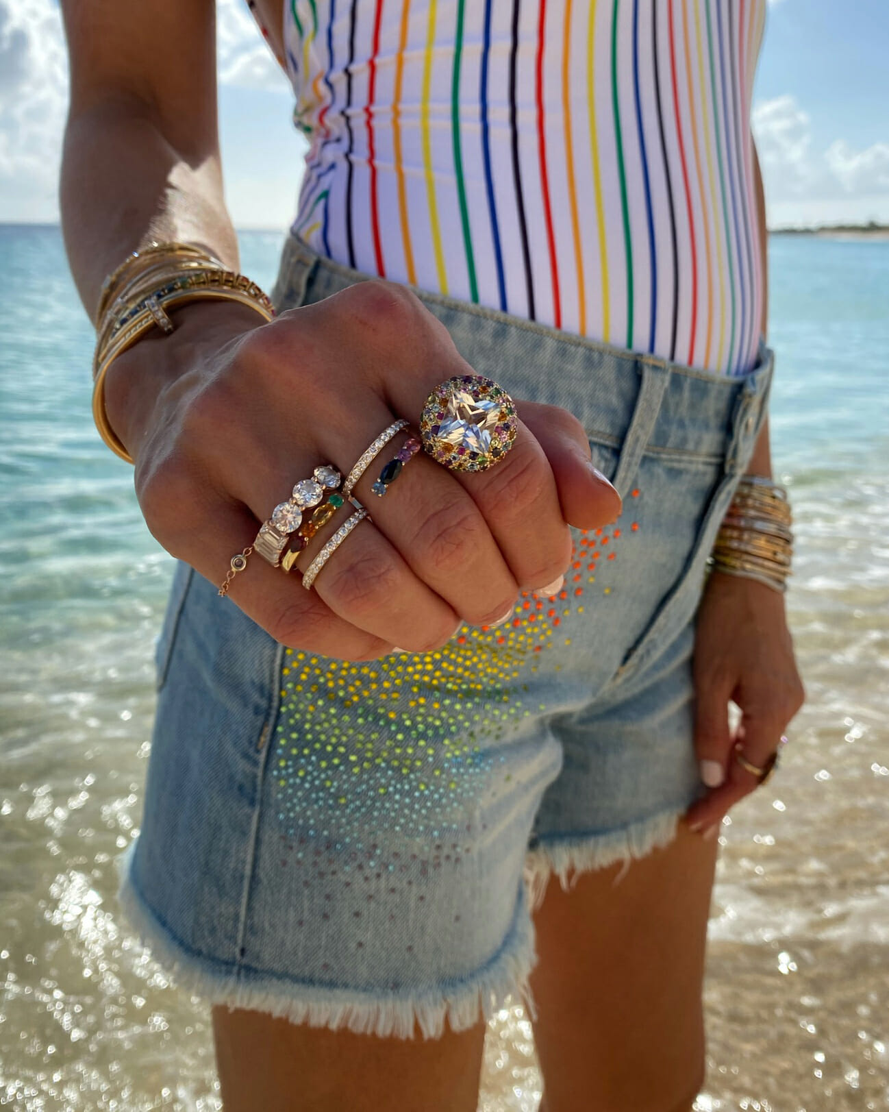 Stephanie Gottlieb diamond ring stack