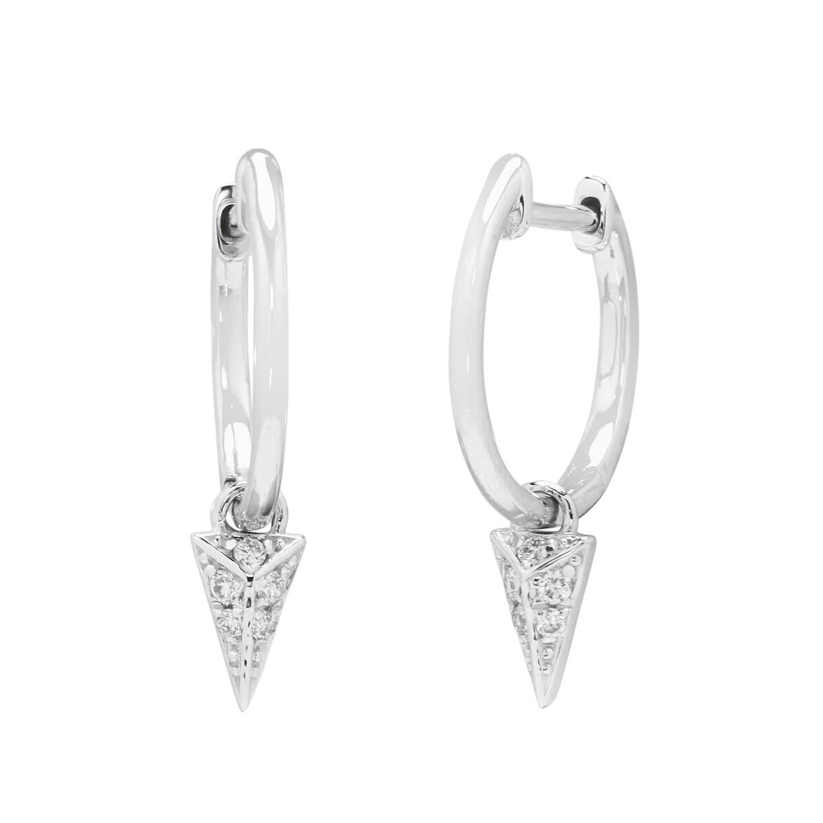 Gabriel Diamond Huggie Drop Earrings in 14kt White Gold