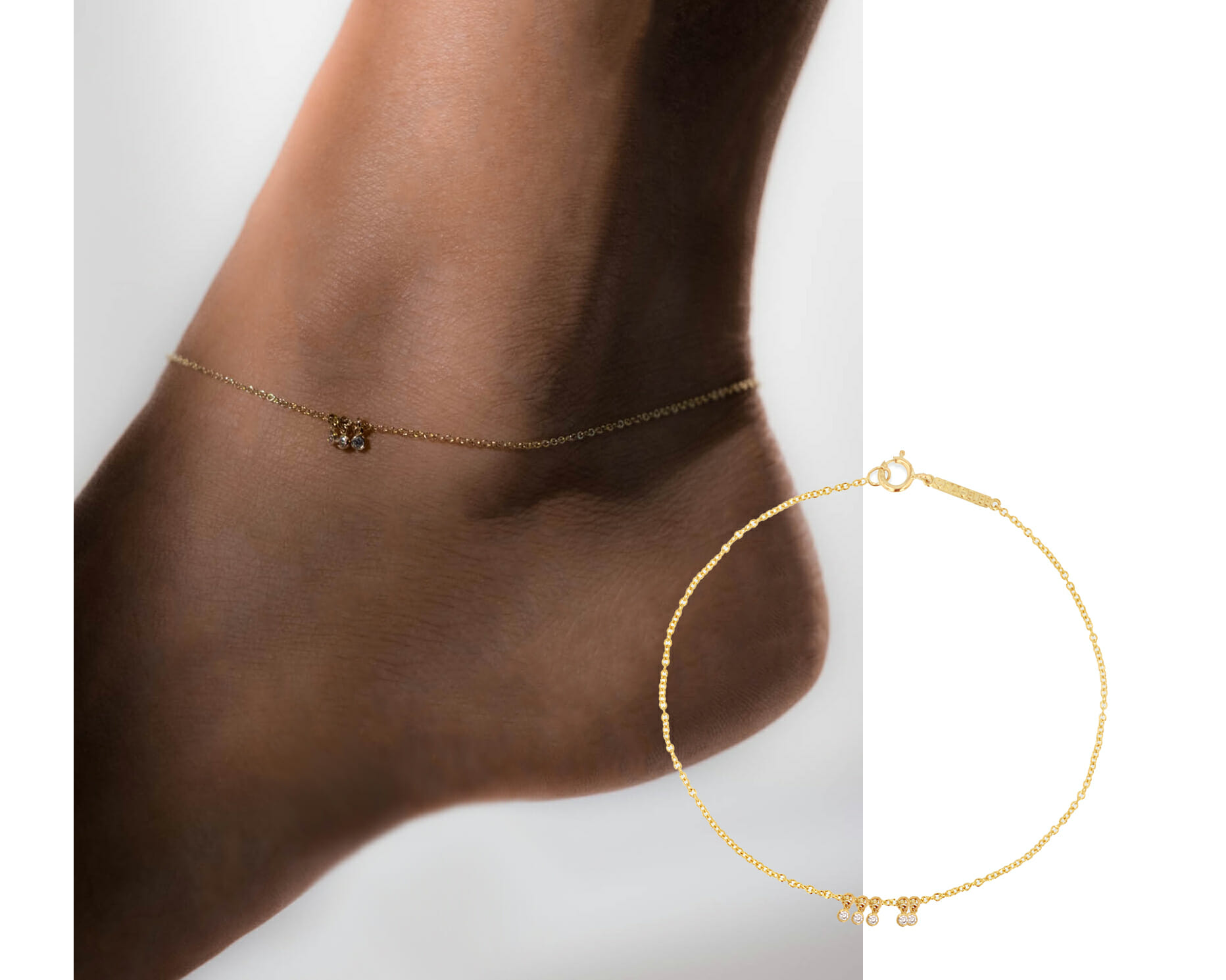 15 Idées Cadeaux pour Demoiselles d’Honneur d’Amateurs de Bijoux en Diamant 11 grace lee diamond anklet