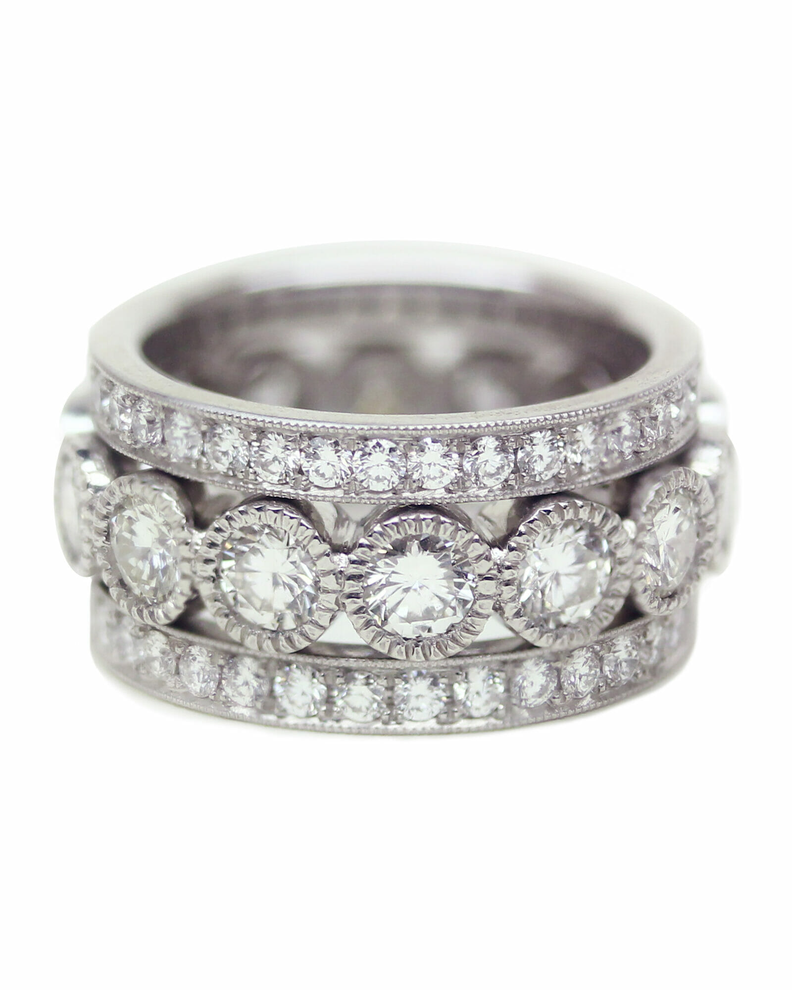 Diamond Wedding Band for every budget stacked ring