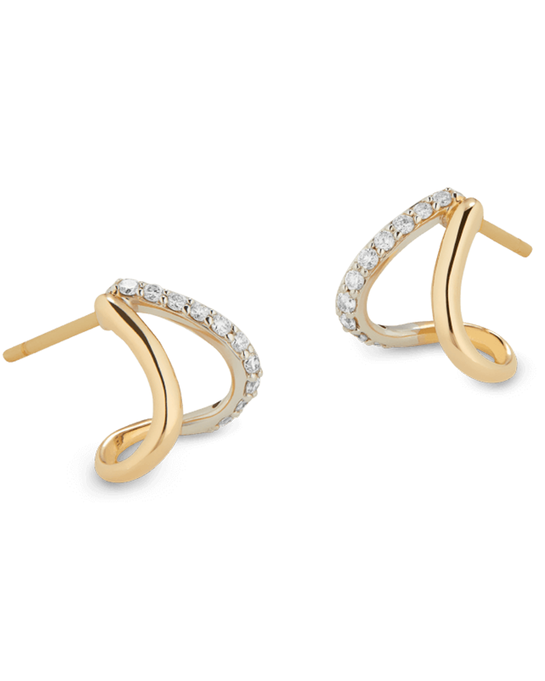 G Label Jewelry Emily Yellow Gold And Pavé Split Earrings