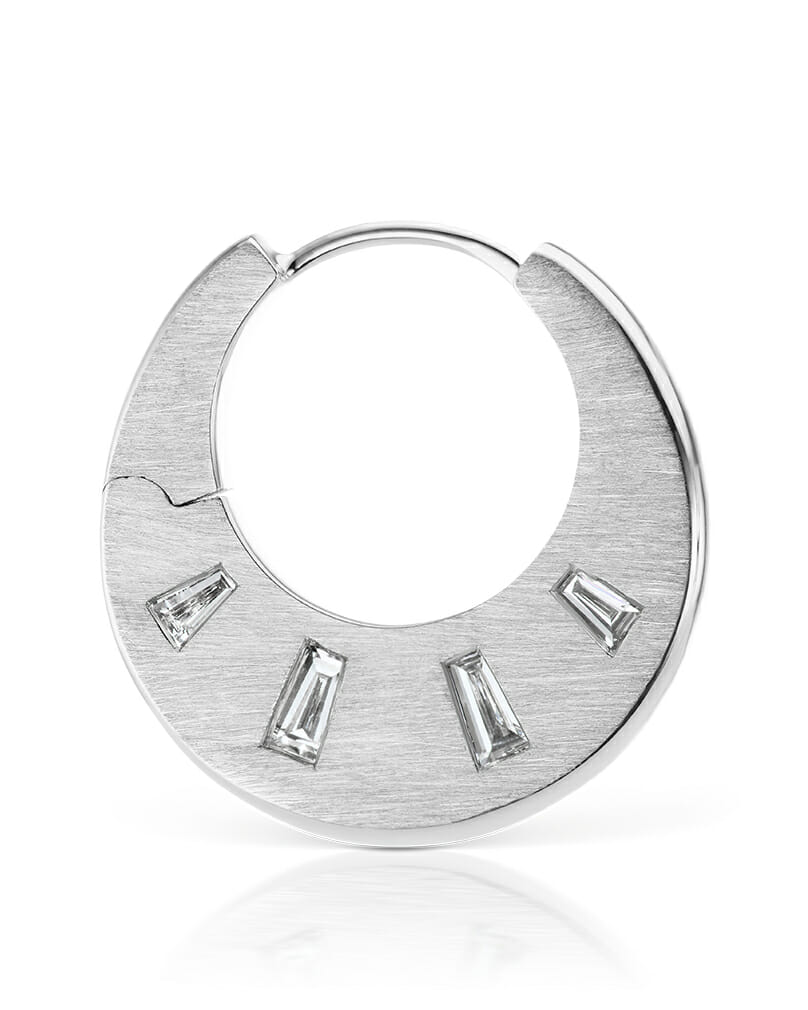 Maria Tash 9.5mm Diamond Crescent Reversible Clicker Ring