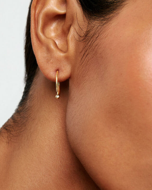 Yael Sonia Rock Asymmetric Reverse Hoop Earrings