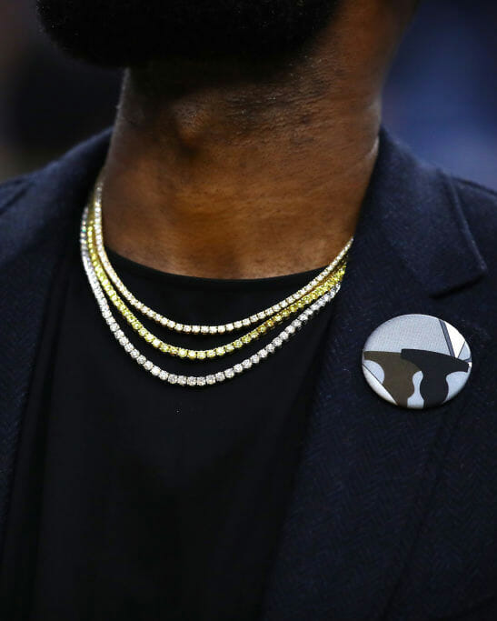 NBA player Lebron James diamond necklaces.