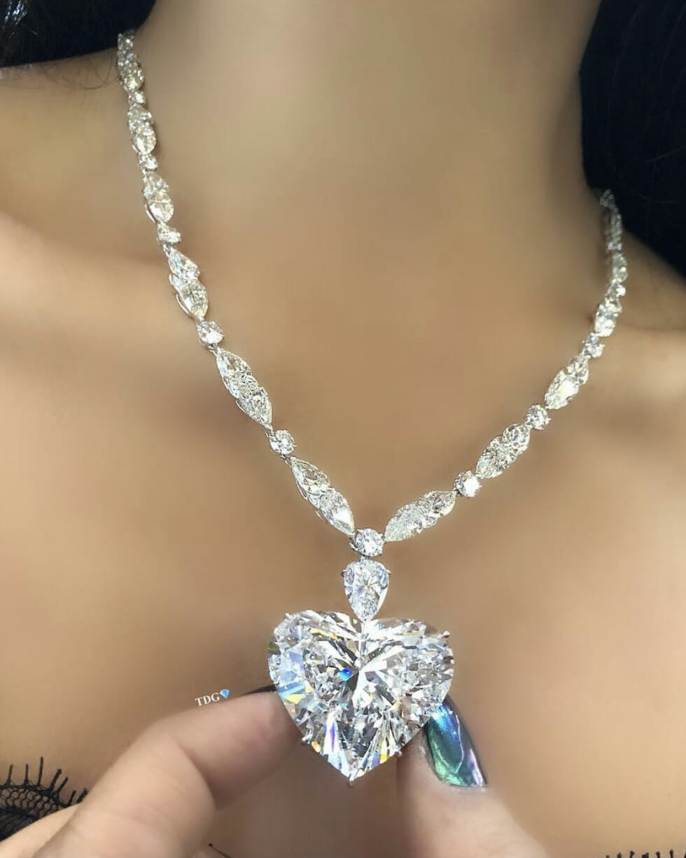 The Diamonds Girl wearing Moussaieff Jewelers diamond necklace