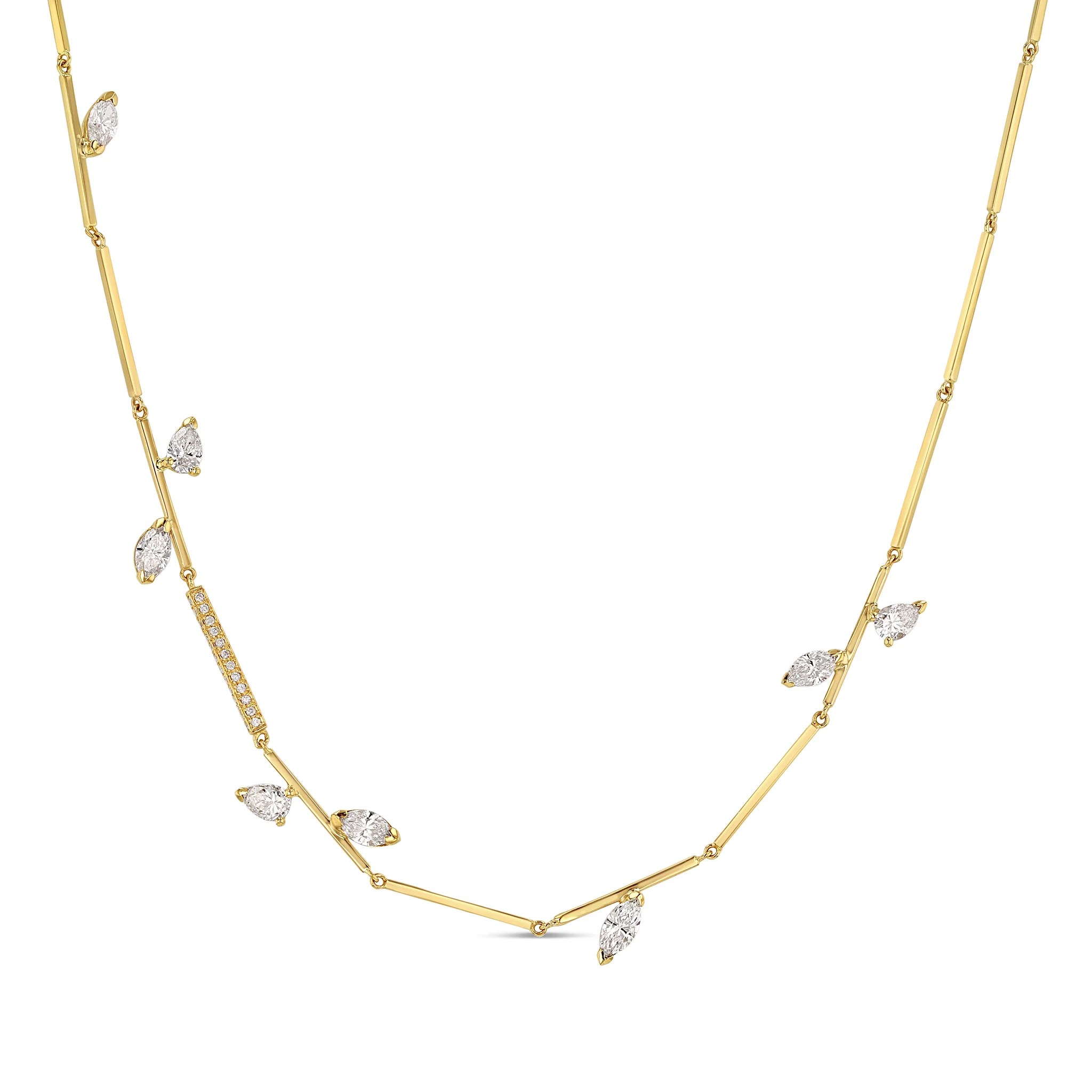 multi shape diamond necklace