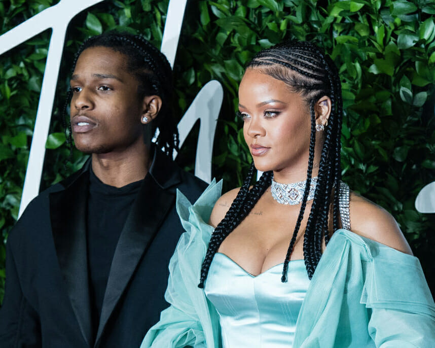 Rihanna and ASAP Rocky diamond jewelry couple The Fashion Awards style 