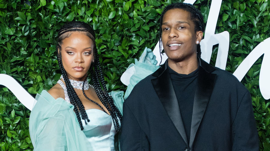 Rihanna and ASAP Rocky Fashion Awards diamond jewelry looks