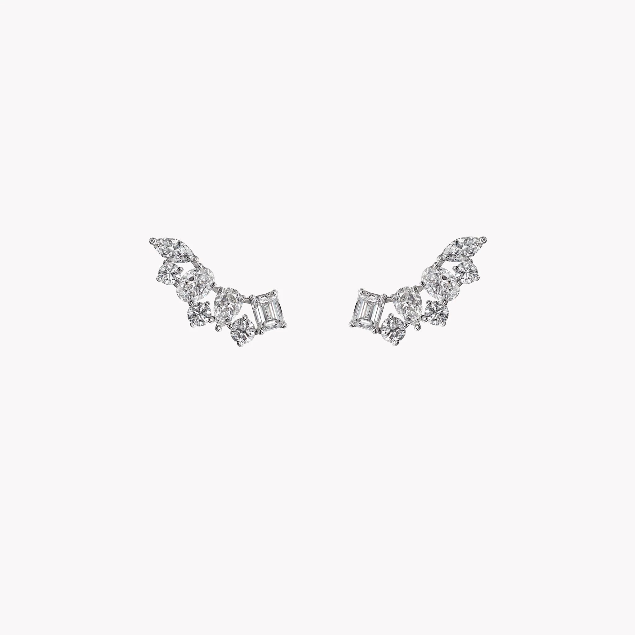 multi shape diamonds earrings