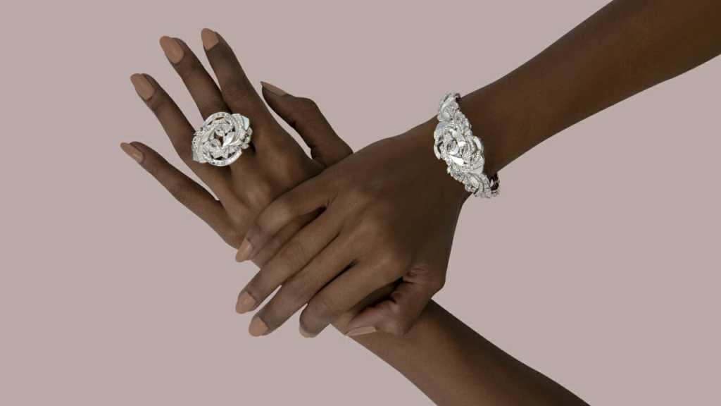 Ananya Mogra Ring and Bracelet mixed cut diamonds