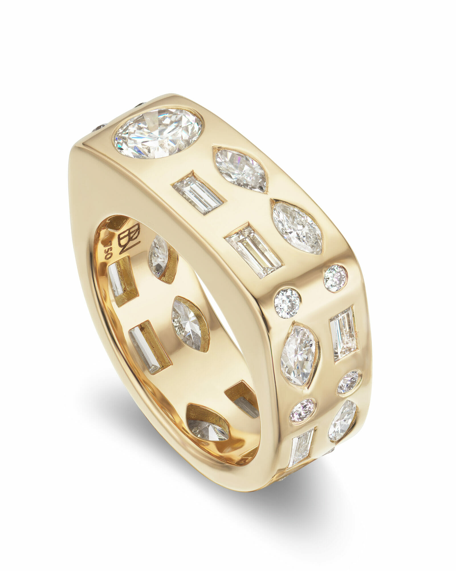 Brent Neale mix cut diamond ring yellow gold