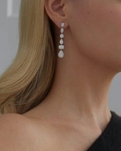 sara weinstock mixed cut diamond earrings