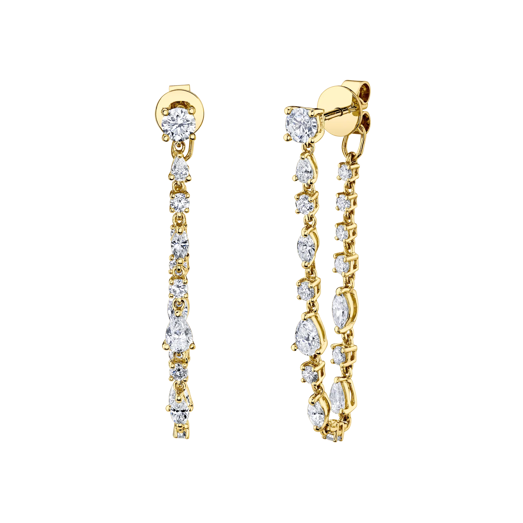 multi shape diamond earrings