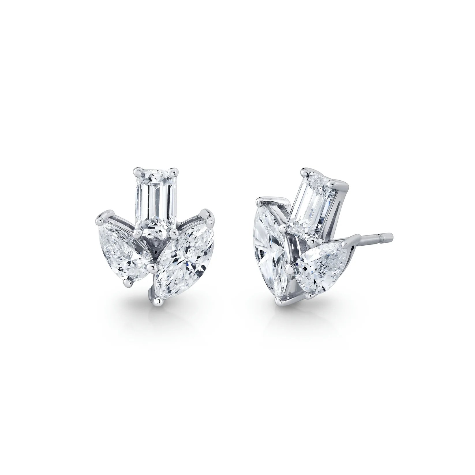 multi shape diamond earrings