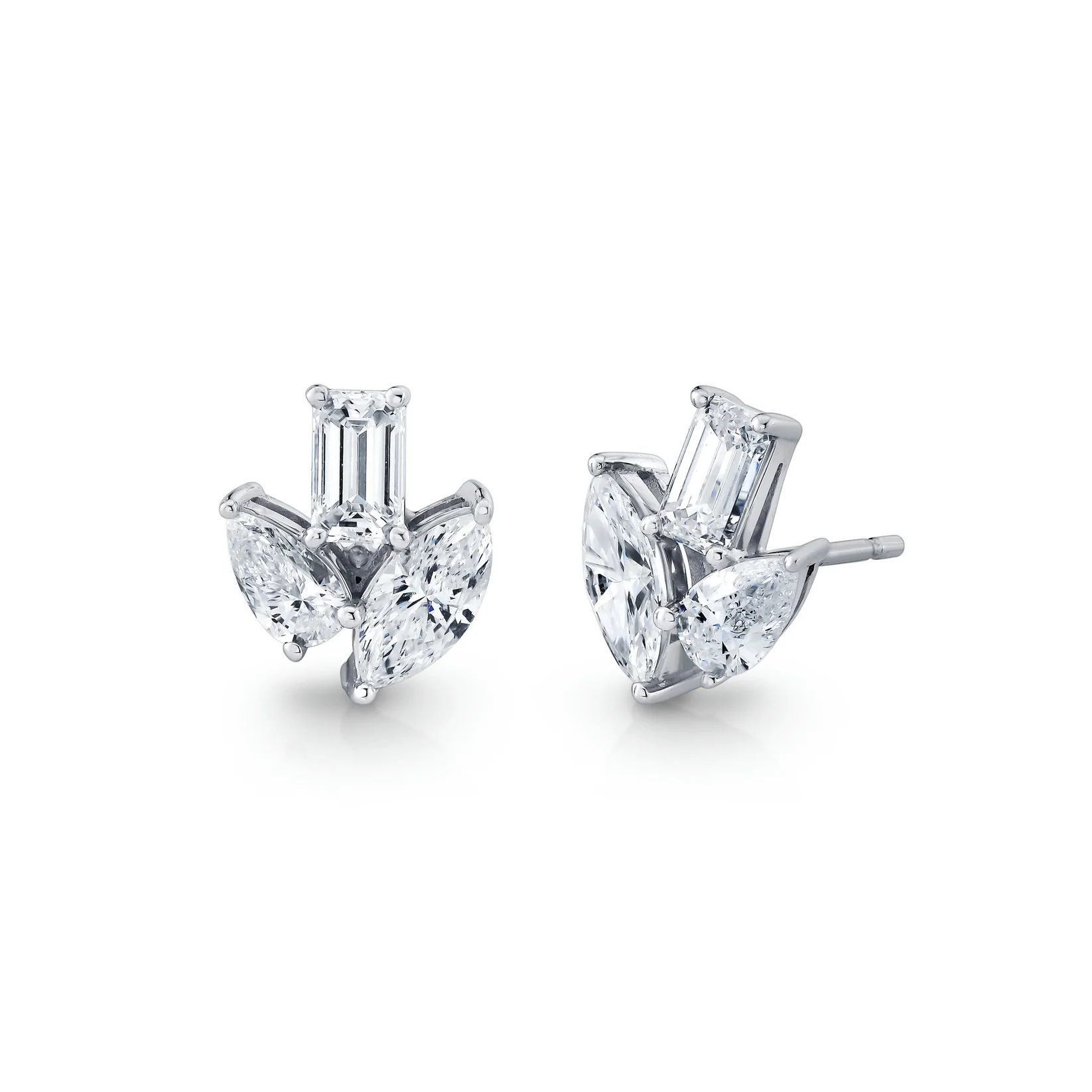 multi shape diamond earrings