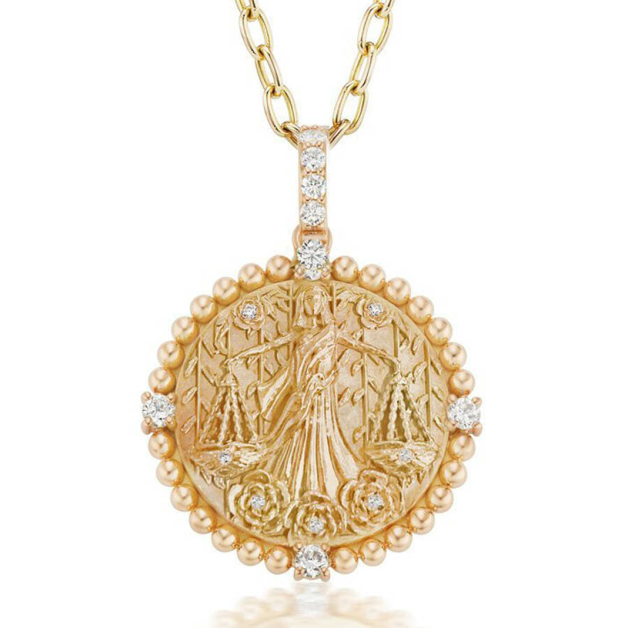 Classic Libra zodiac medallion