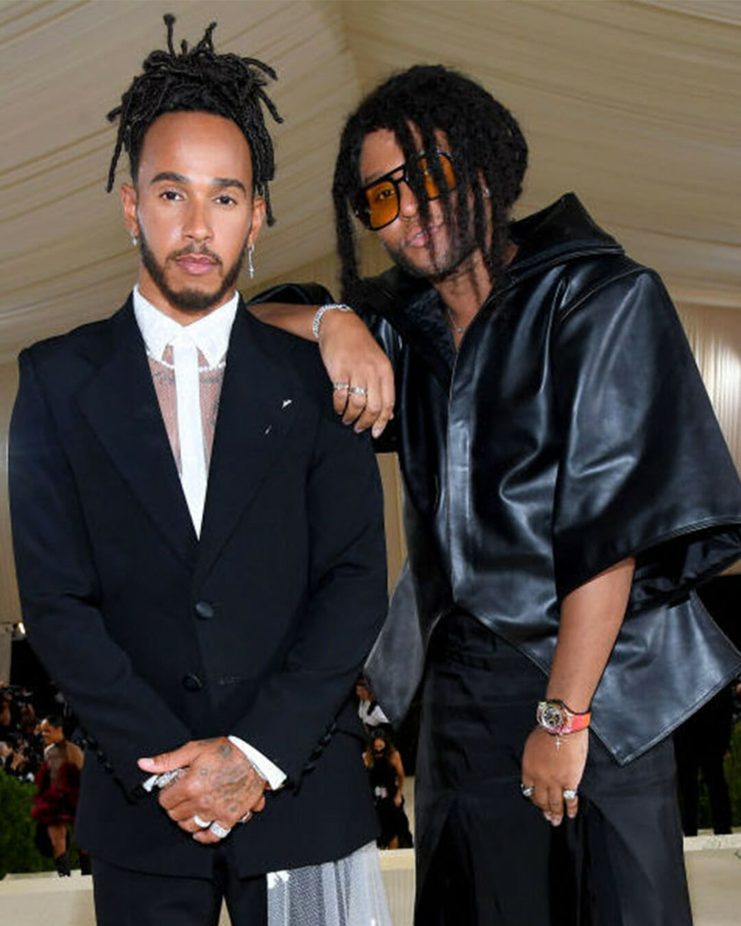 law roach met gala jewelry look lewis hamilton eddi made by malyia diamond signet rind bracelet