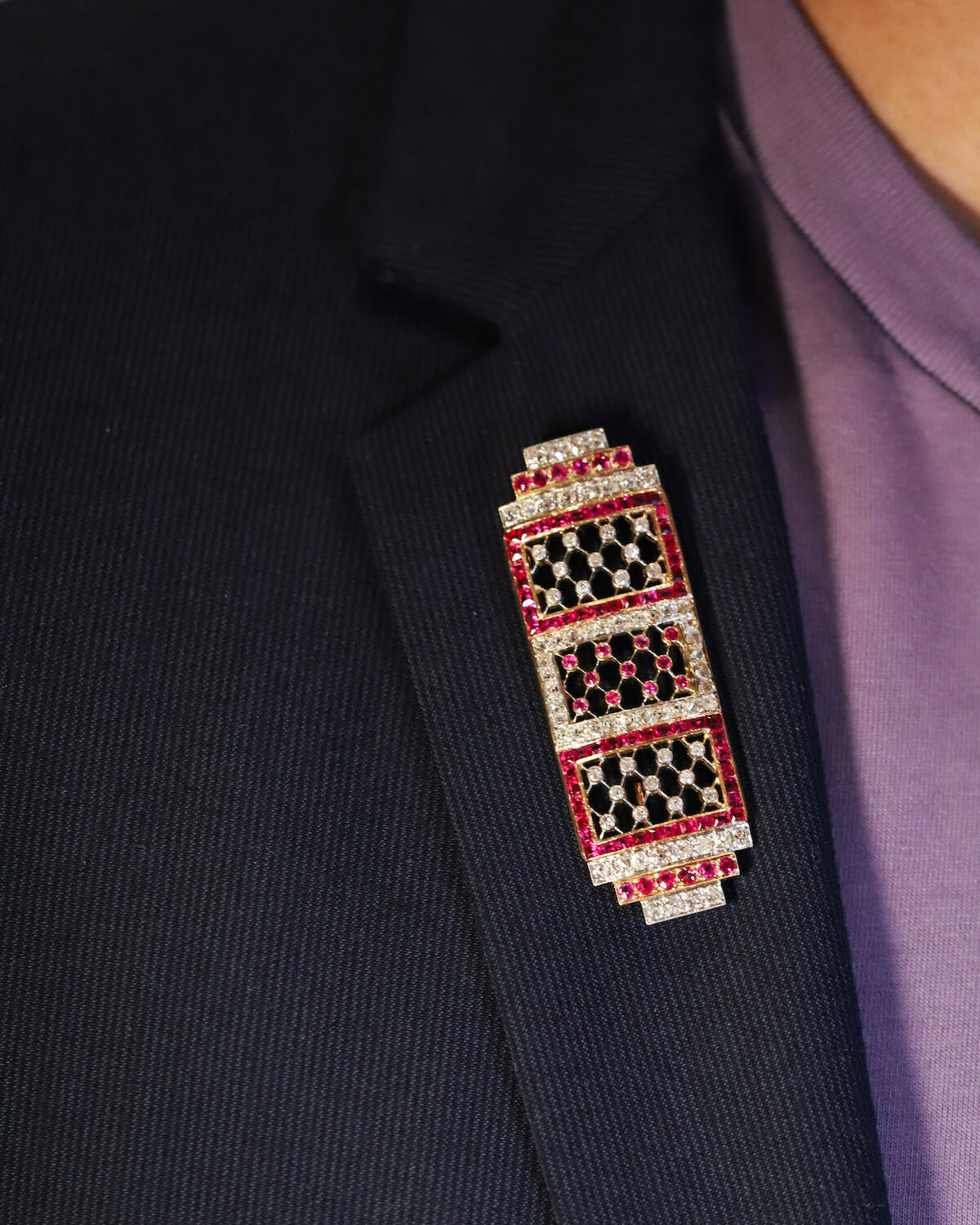 Antique Men's Brooches diamonds and rubies