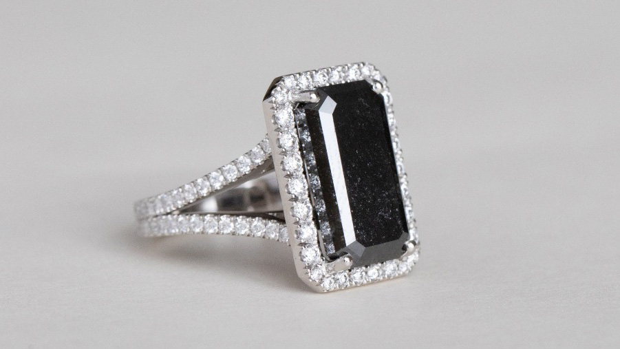 77 Diamonds black diamond engagement ring