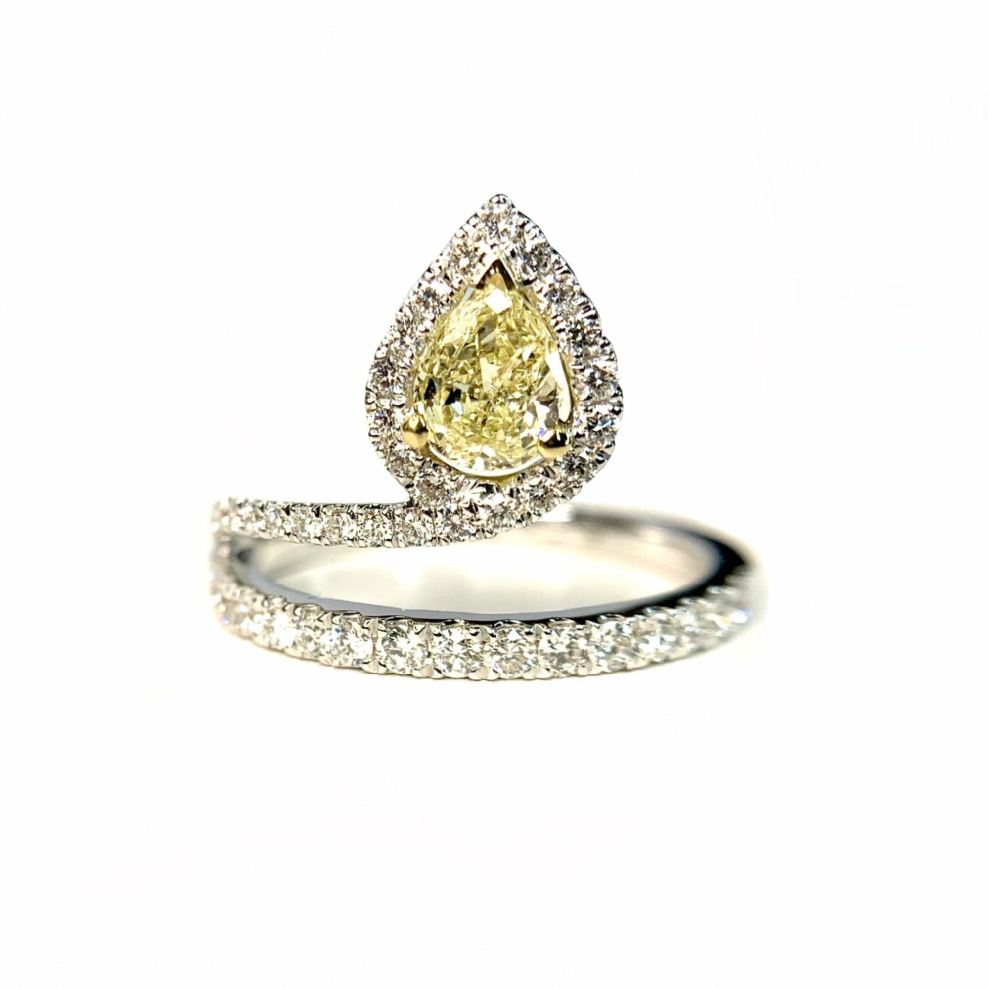Donald Haack Yellow & White Diamond “Snake” Ring