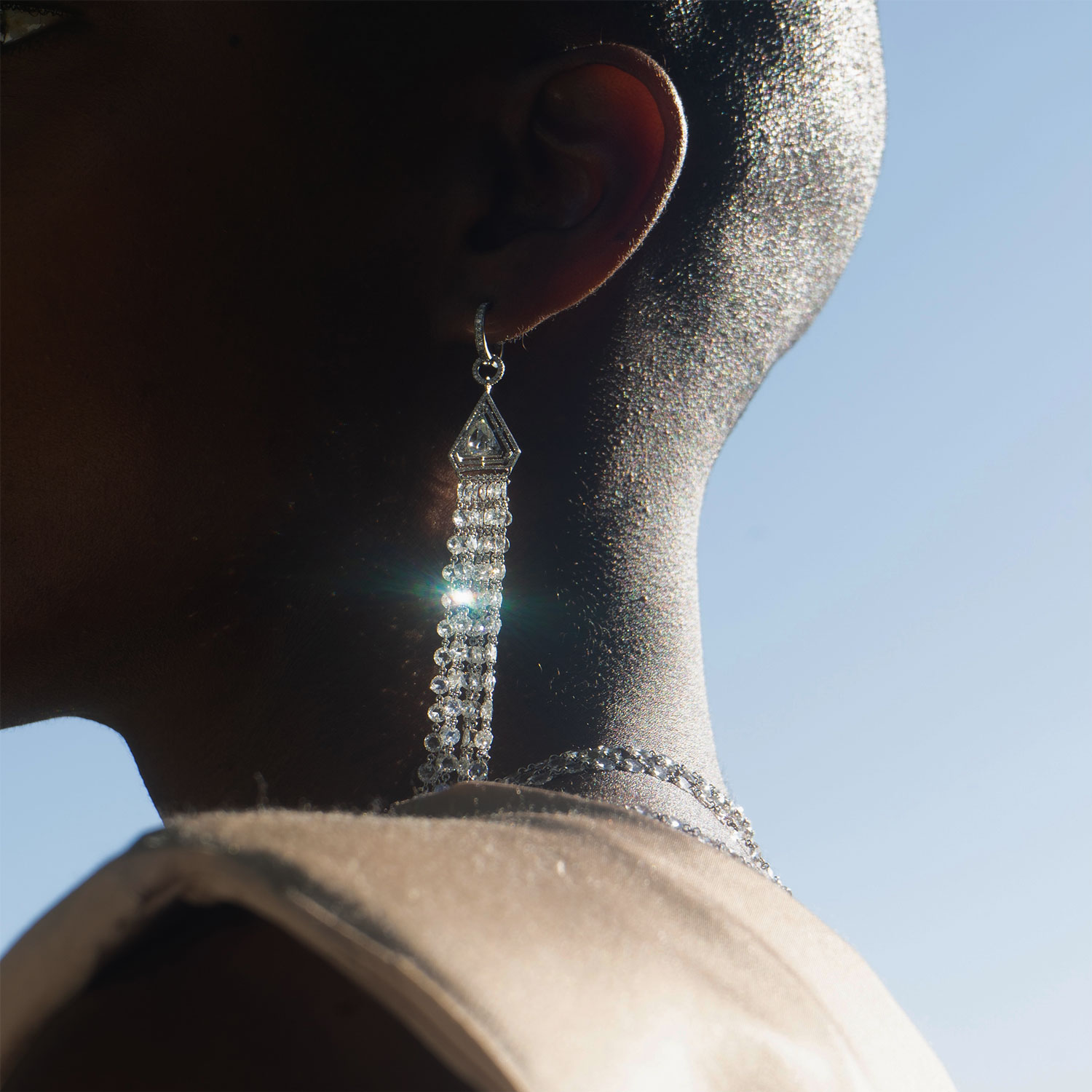 64facets rose cut diamond earrings