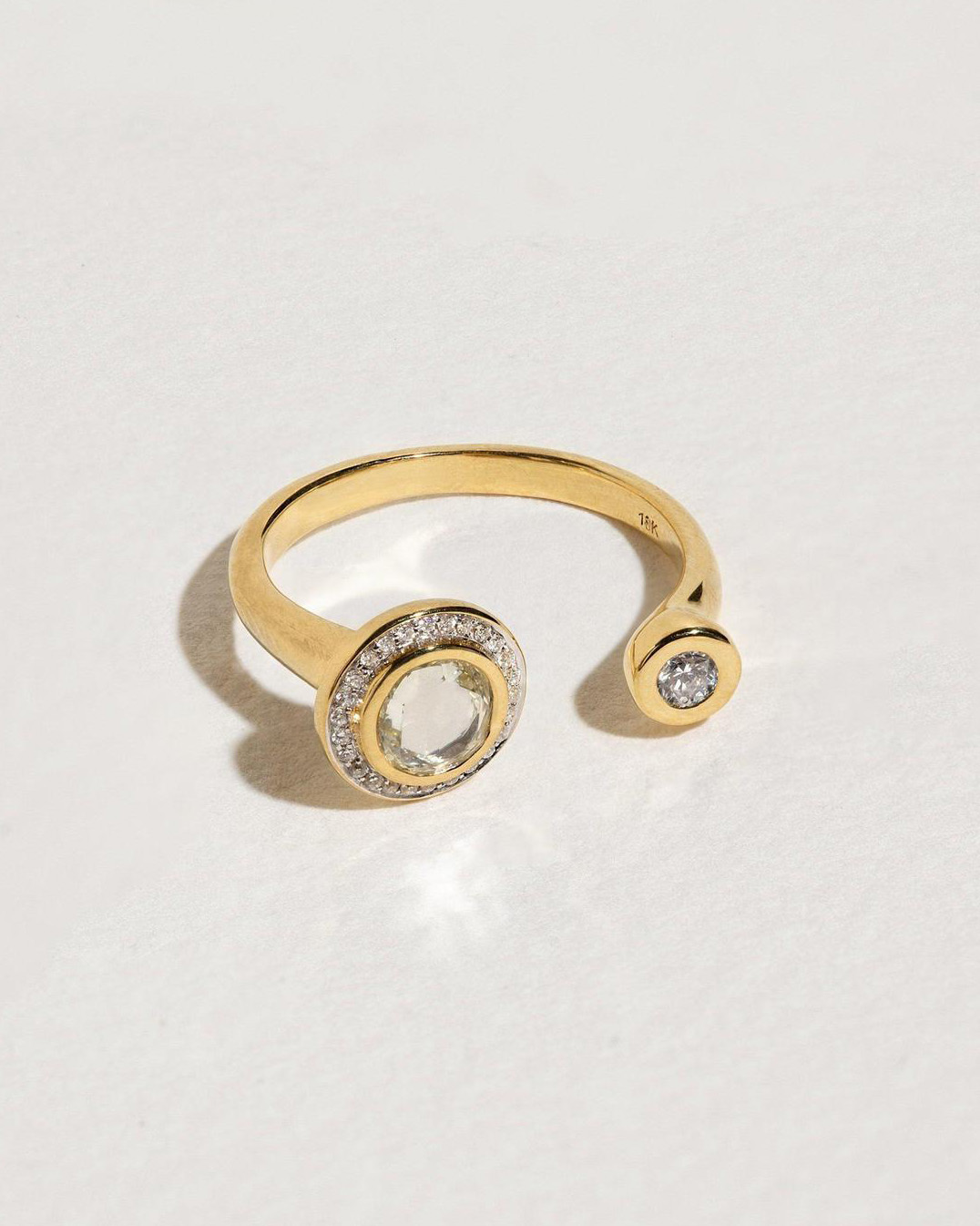 sustainable jewelry designer gold and diamond ring pamela love