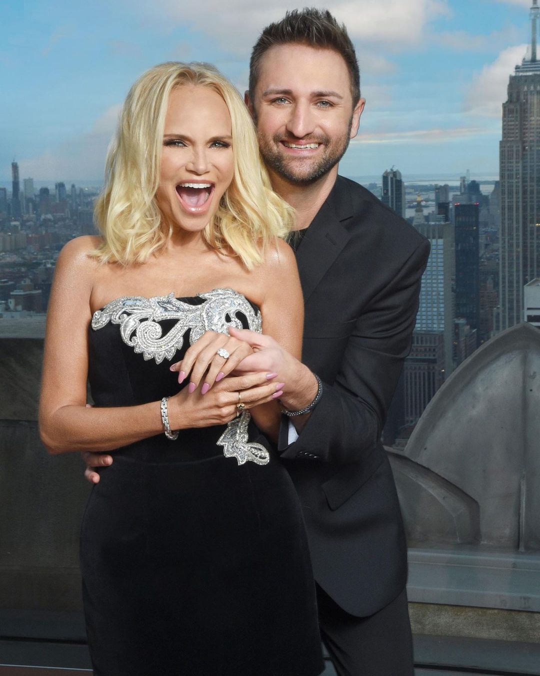 Kristin Chenoweth diamond engagement ring three stone oval proposal josh bryant