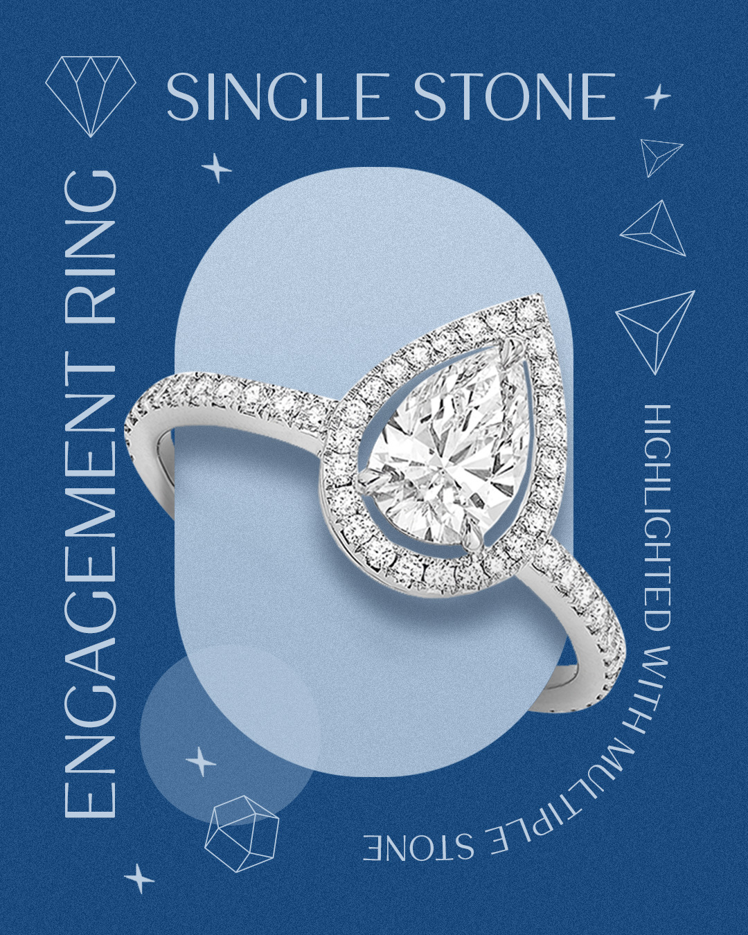 Contemporary Single Stone Diamond Ring With Plated Diamond Shoulders -  Portfolio - Durham Rose