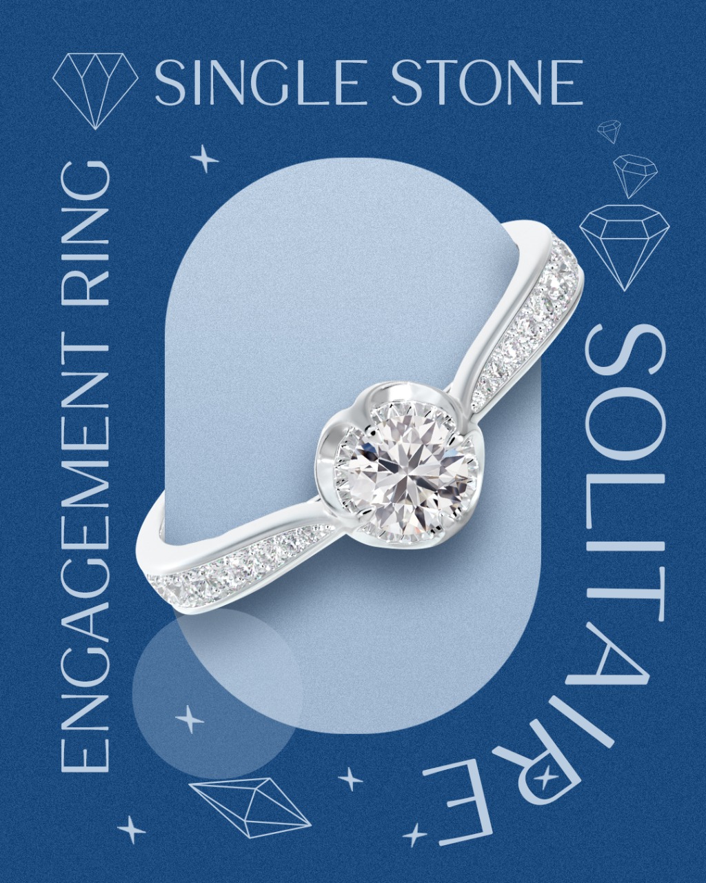 Single Stone Solitaire Diamond Engagement Ring 