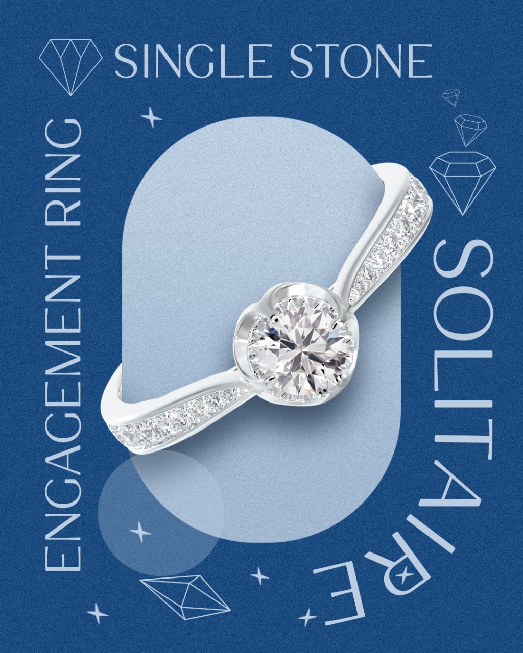 Claudette - 3 Stone Old Euro Diamond Engagement Ring