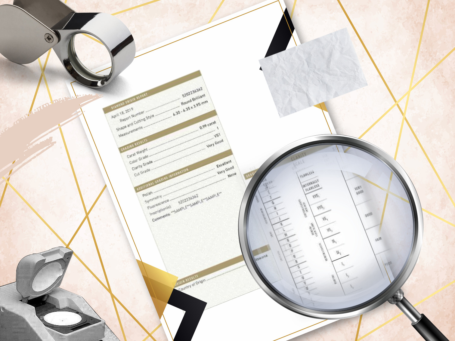 Diamond Certification: Make It Official 3 Diamond certificate evaluating diamond elements