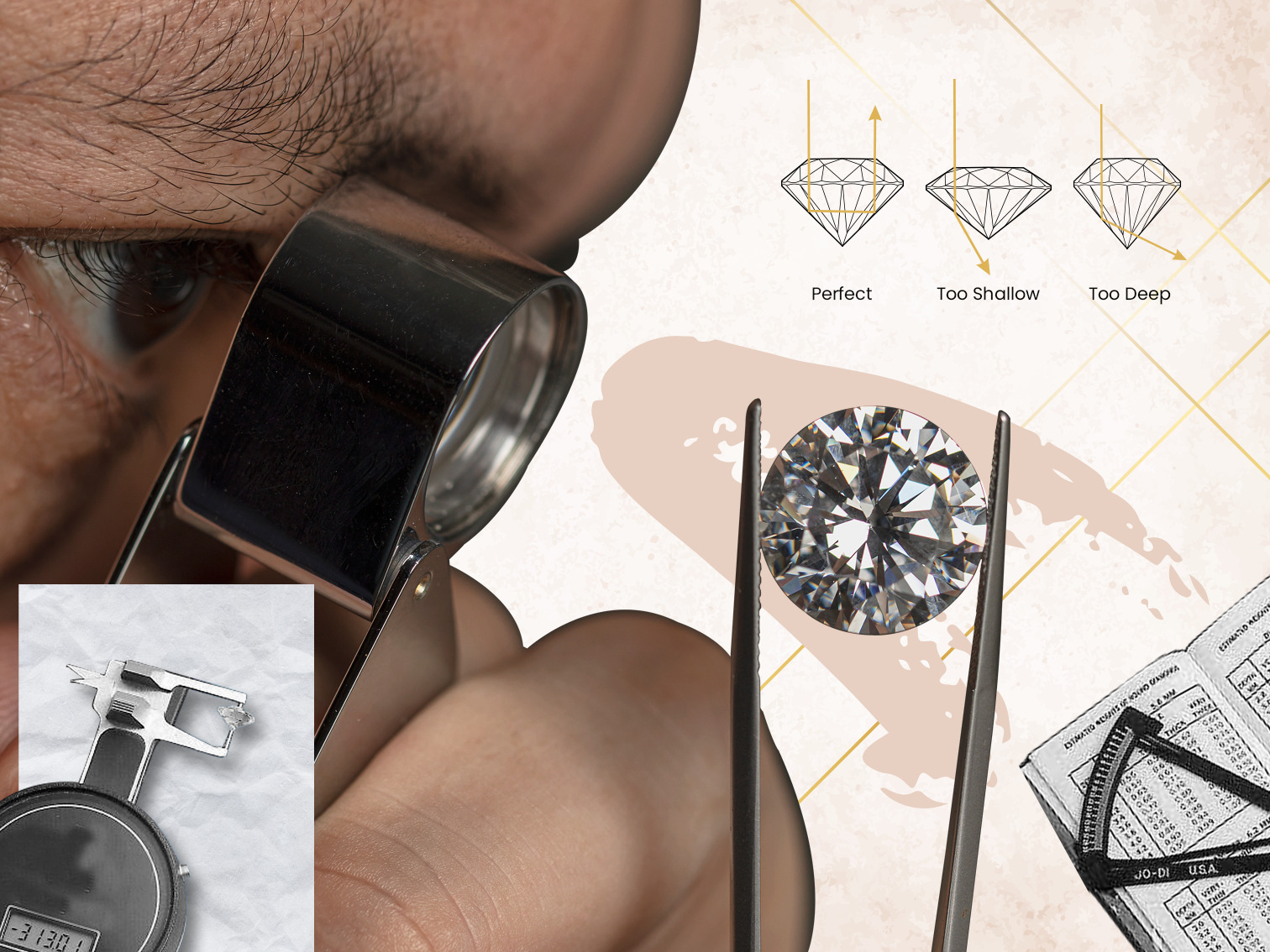 Evaluate a diamond’s characteristics and diamond’s authenticity.