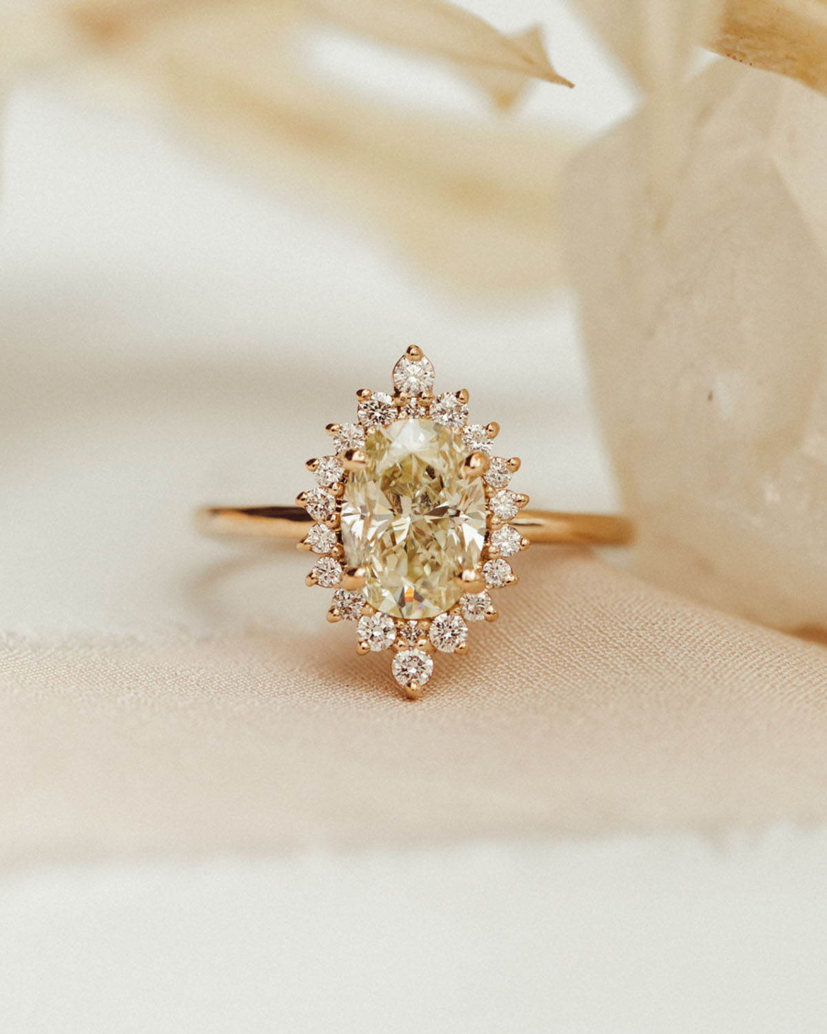 champagne diamond engagement ring