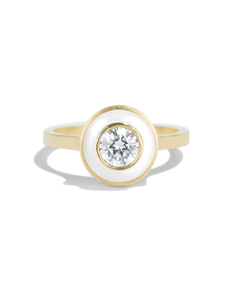 How to Make an Engagement Ring Look Bigger: 9 Designer-Approved Hacks 16 how to make an engagement ring look bigger; enamel ring