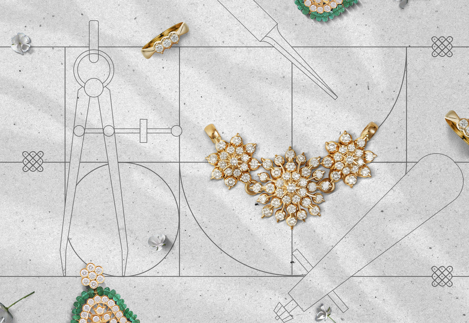 The Evergreen Appeal of the Classic Closed Setting Jewellery 2 Closed setting natural diamond set with ring, pendant and earring